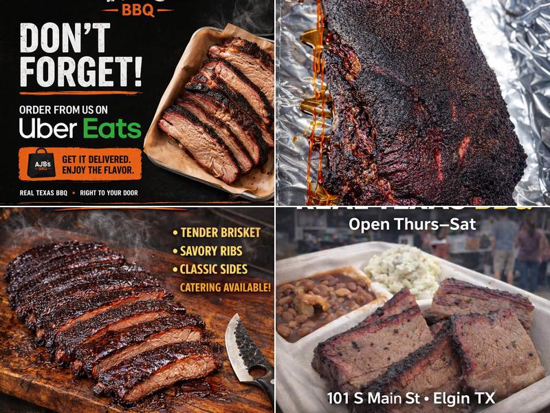 AJ’s BBQ 101 S Main St, Elgin