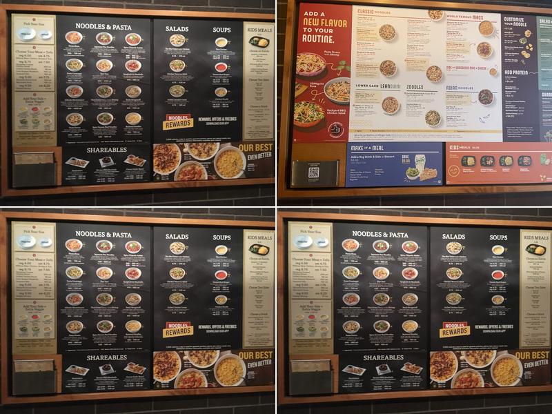 Noodles and Company Menu