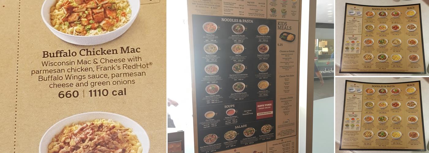 Noodles and Company Menu