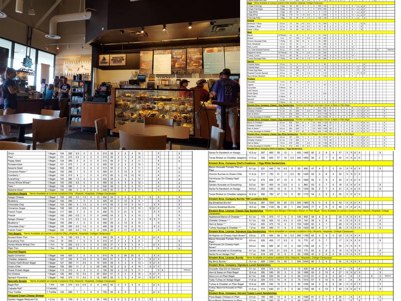 Einstein Bros. Bagels Menu