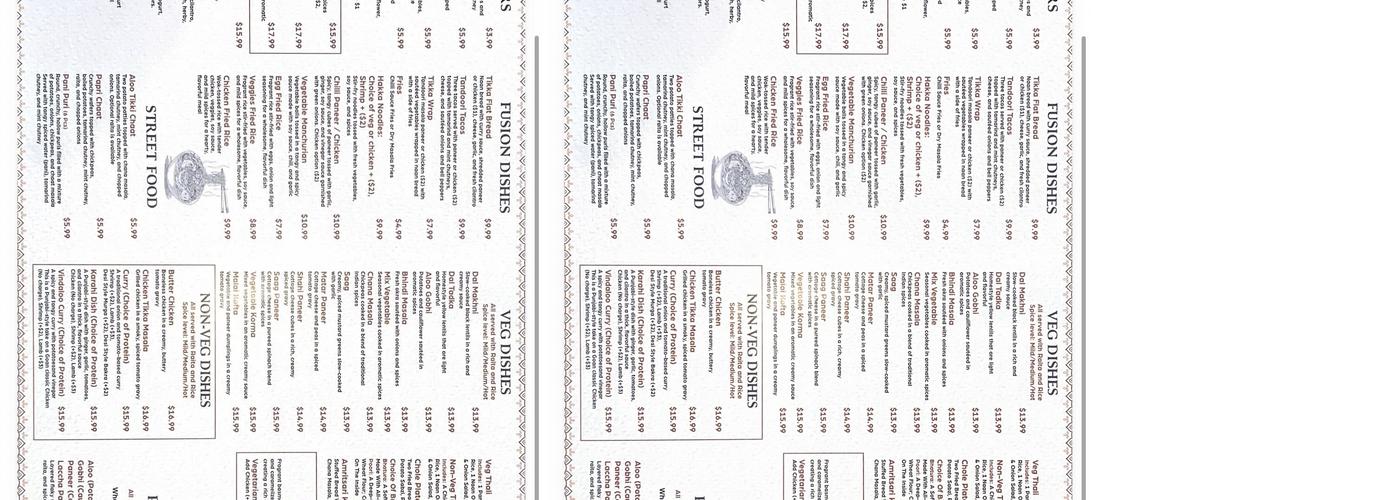 Saffron Menu