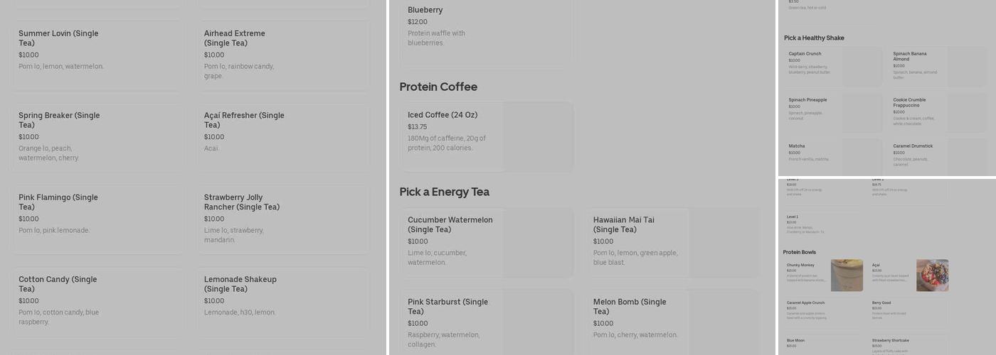 Protein Fix Menu