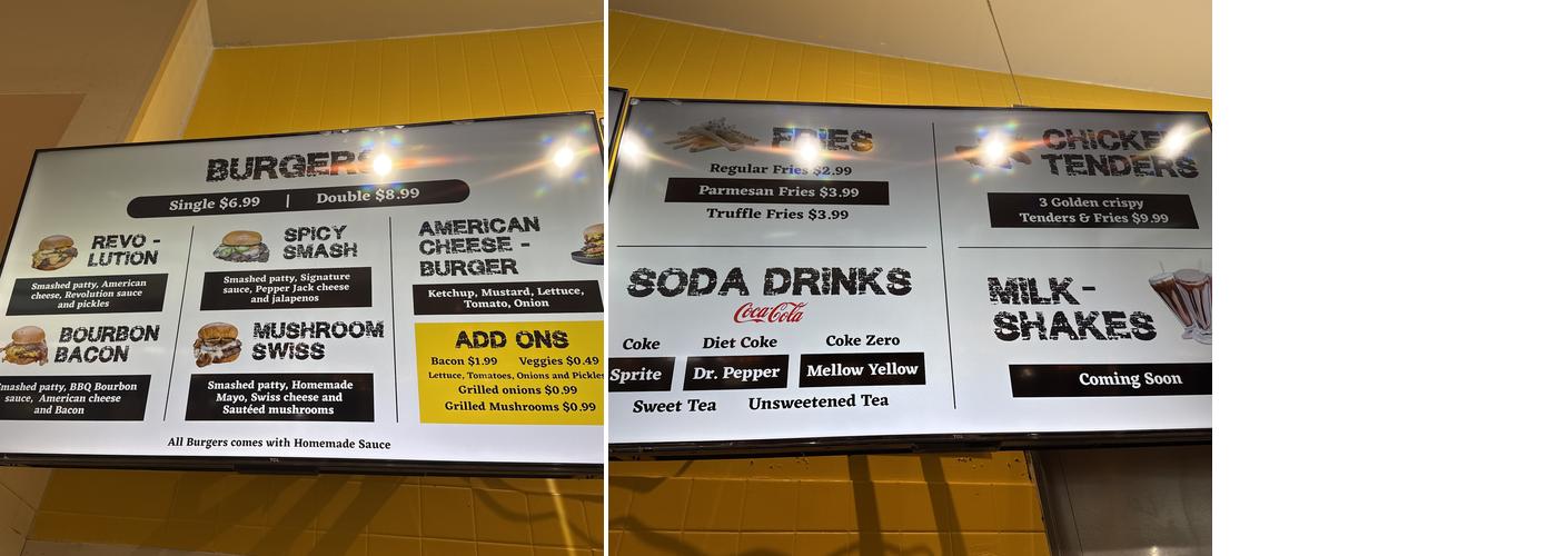 Burger Revolution Menu
