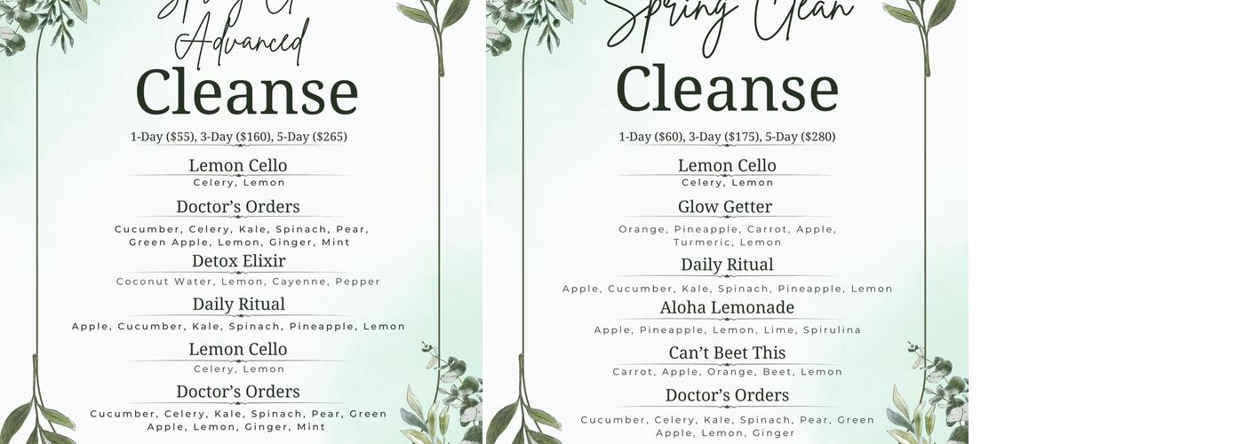 The Fresh Fix Kitchen Menu