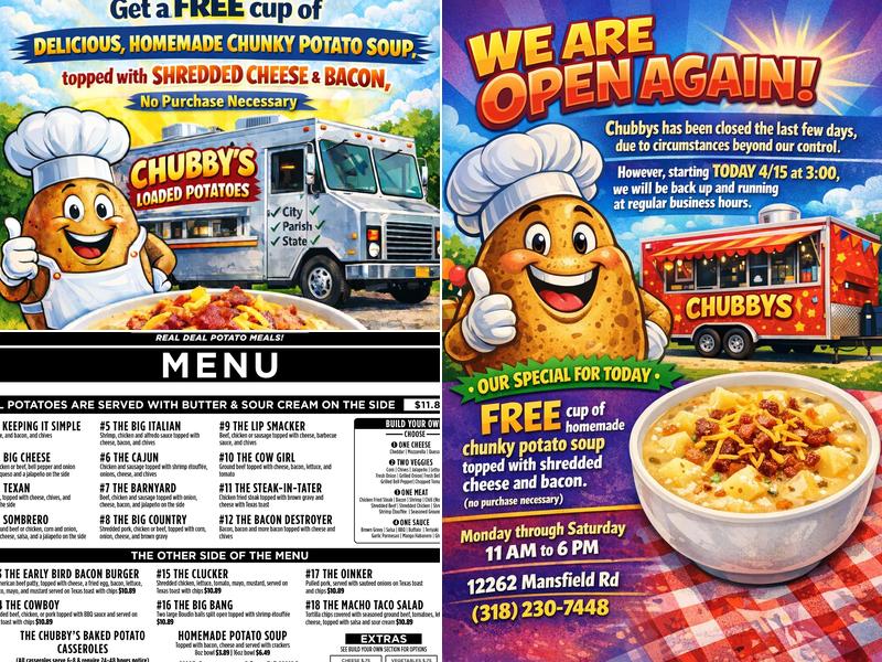 Chubbys Menu