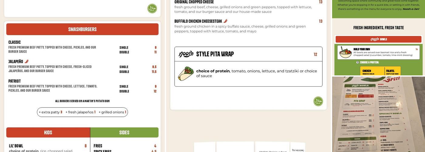 Noosh Grill Menu