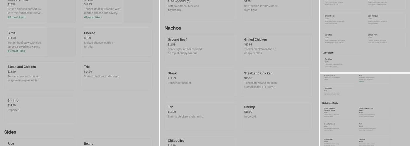 Los 3 Hermanos Menu