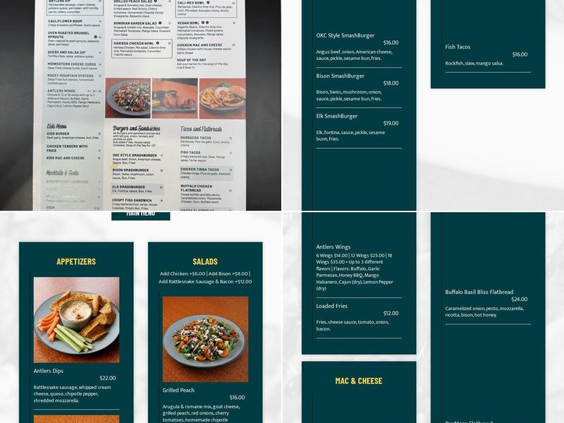 Antlers Rooftop Tavern Menu