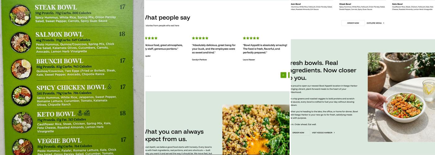 Bowl Appetit Menu