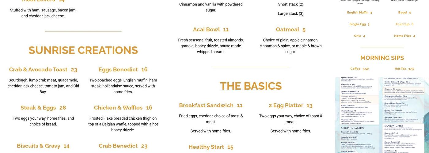 Savour Menu