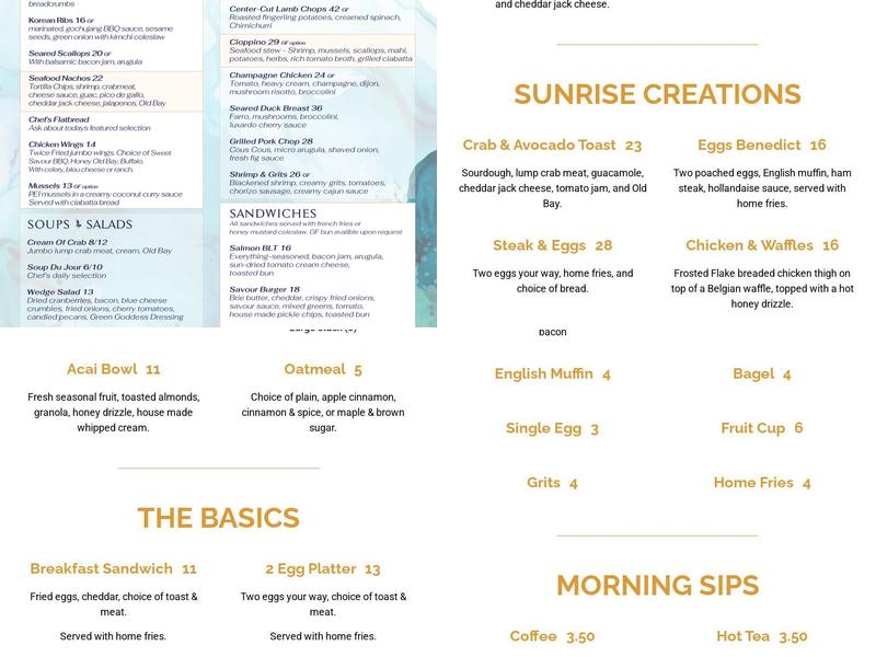Savour Menu