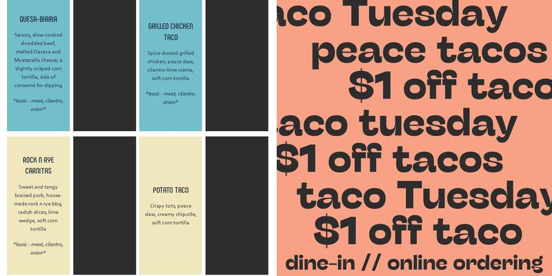 Peace Tacos Menu