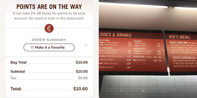Chipotle Mexican Grill Menu