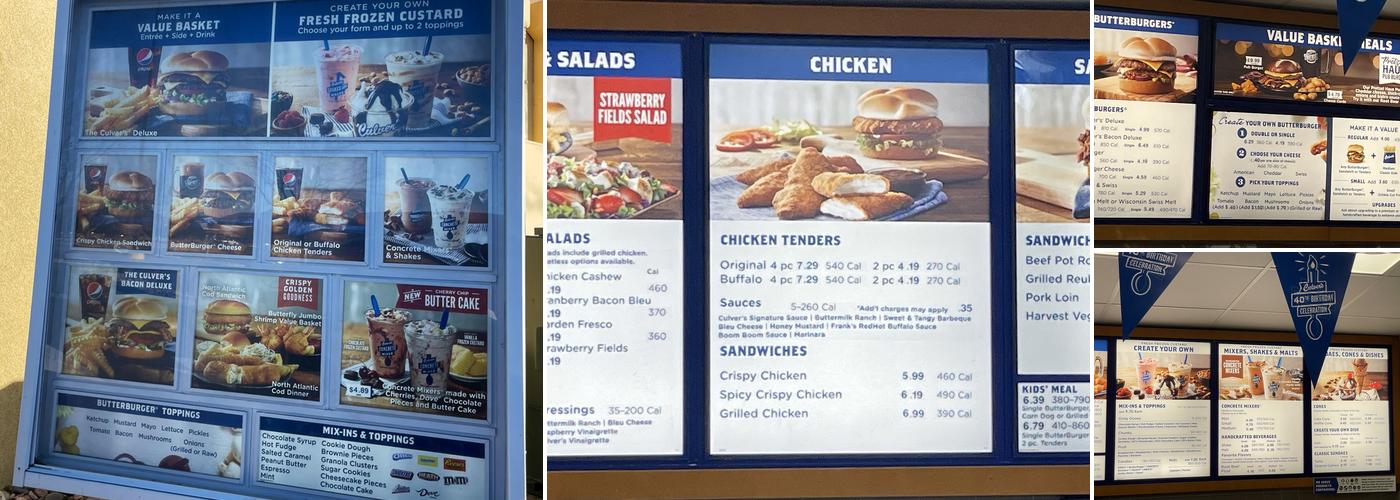 Culver’s Menu