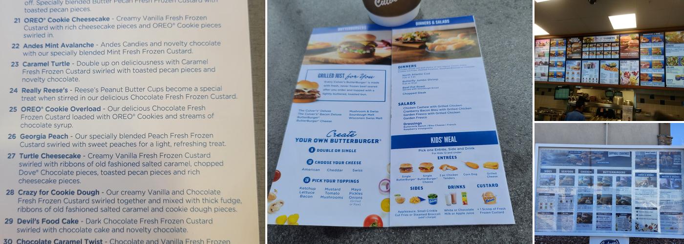 Culver’s Menu