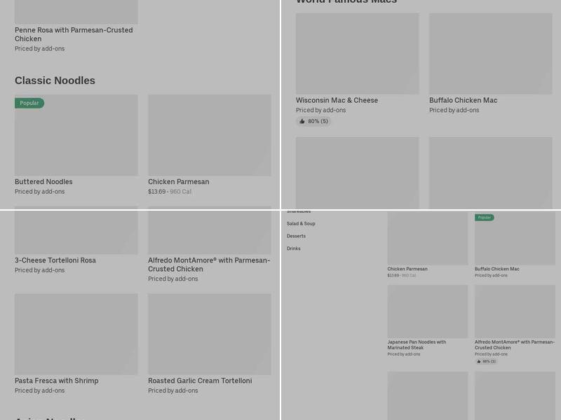 Noodles and Company Menu