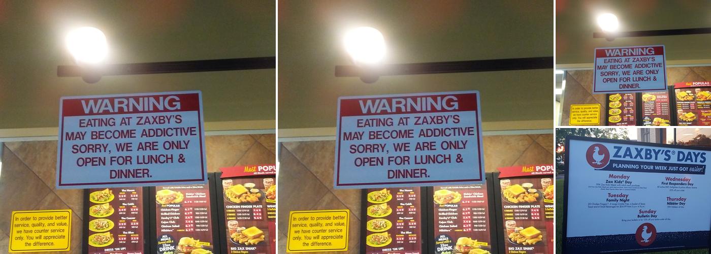 Zaxbys Chicken Fingers & Buffalo Wings Menu