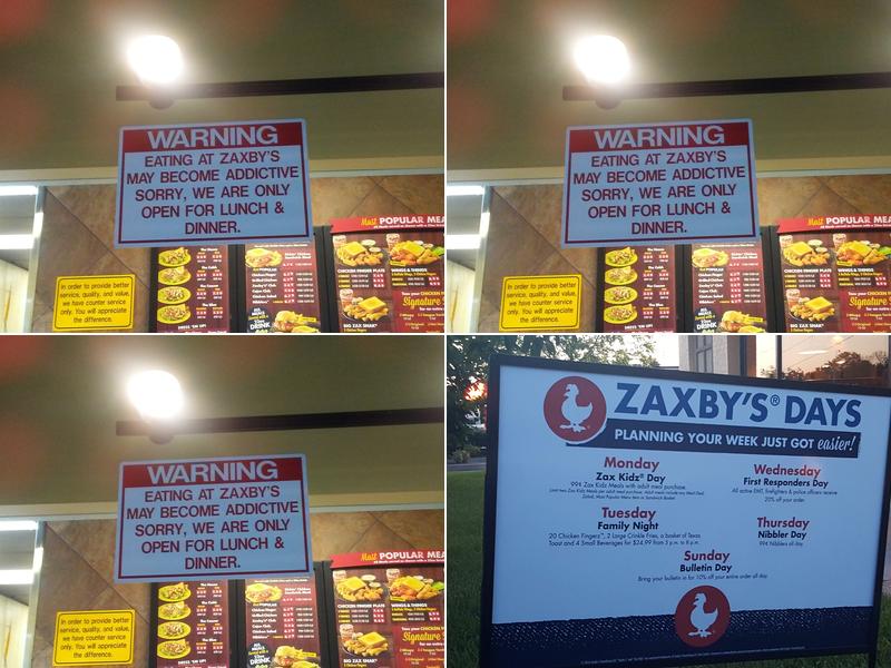 Zaxbys Chicken Fingers & Buffalo Wings Menu