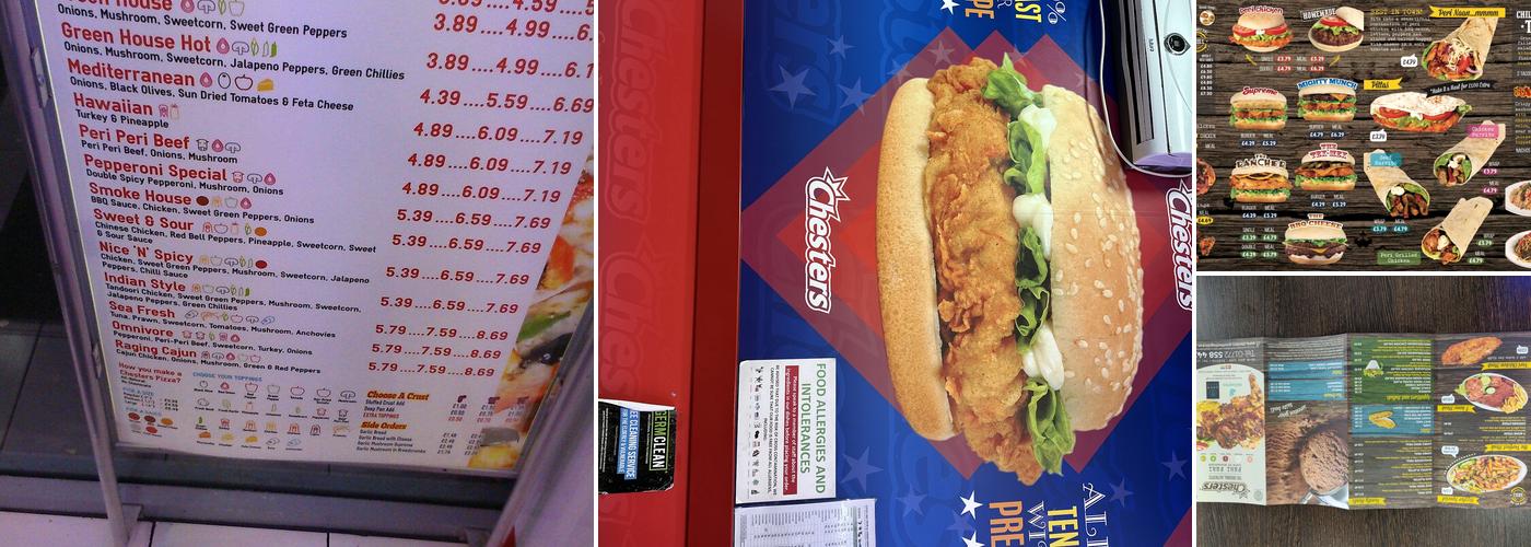 Chesters Menu