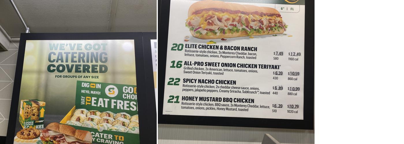 Subway Menu