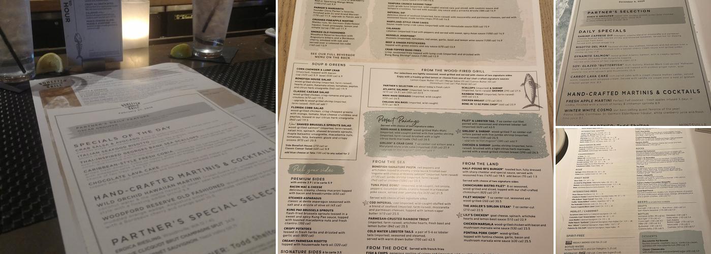Bonefish Grill Menu