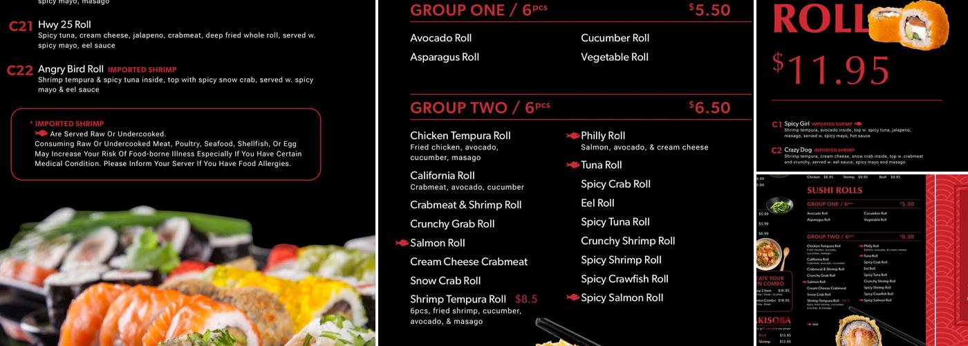 Japan Express Menu