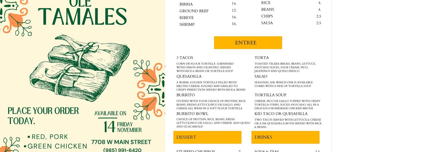 Olè Menu