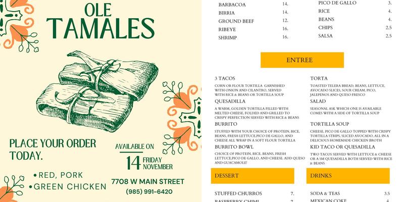 Olè Menu