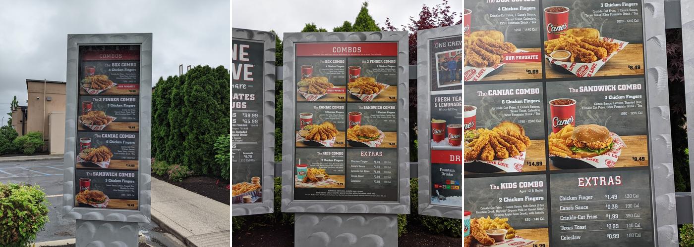 Raising Cane's Chicken Fingers Menu