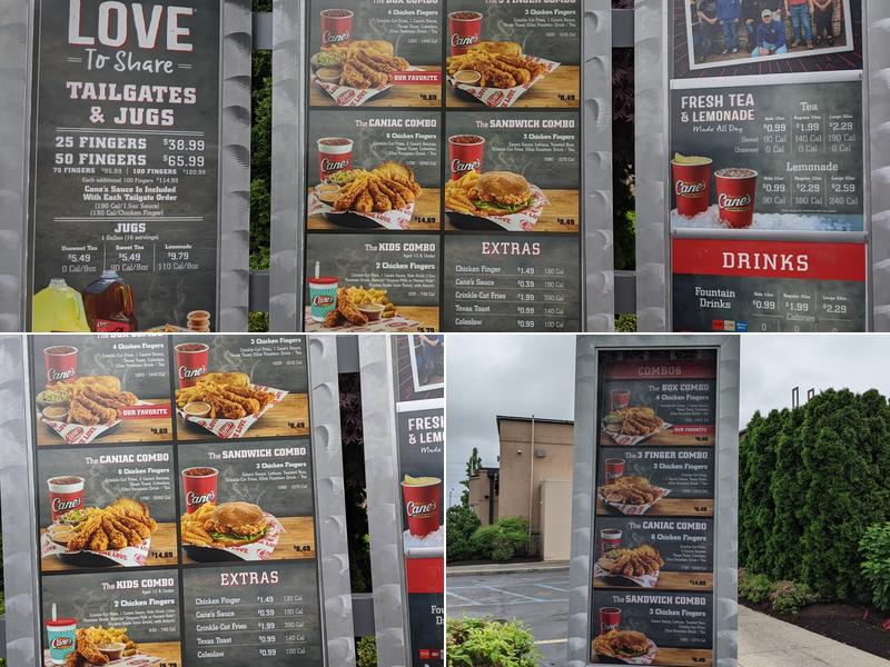 Raising Cane's Chicken Fingers Menu