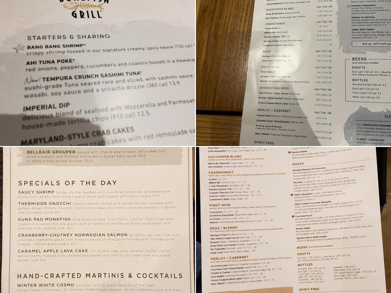 Bonefish Grill Menu