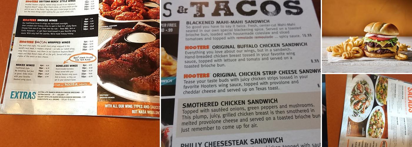 Hooters Menu