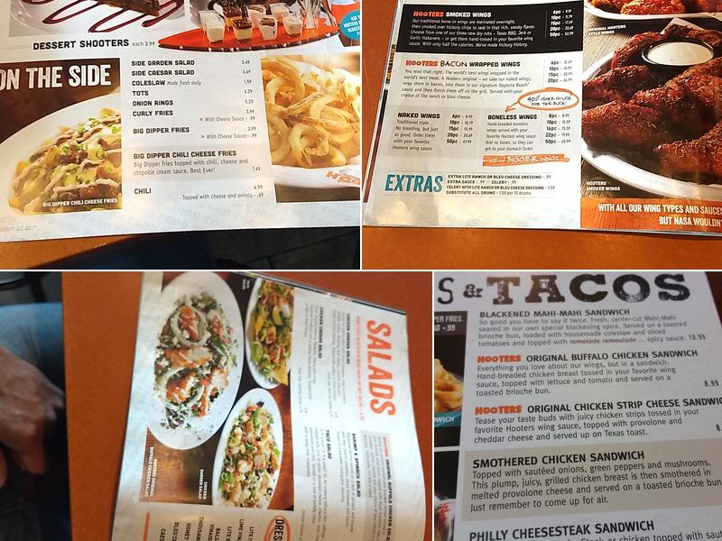 Hooters Menu