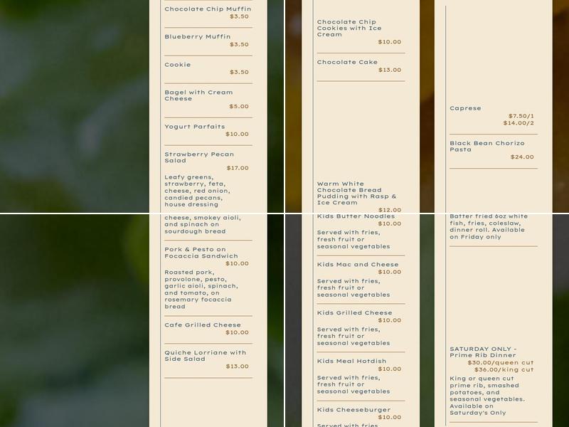 Two Sisters Kitchen + Bar Menu