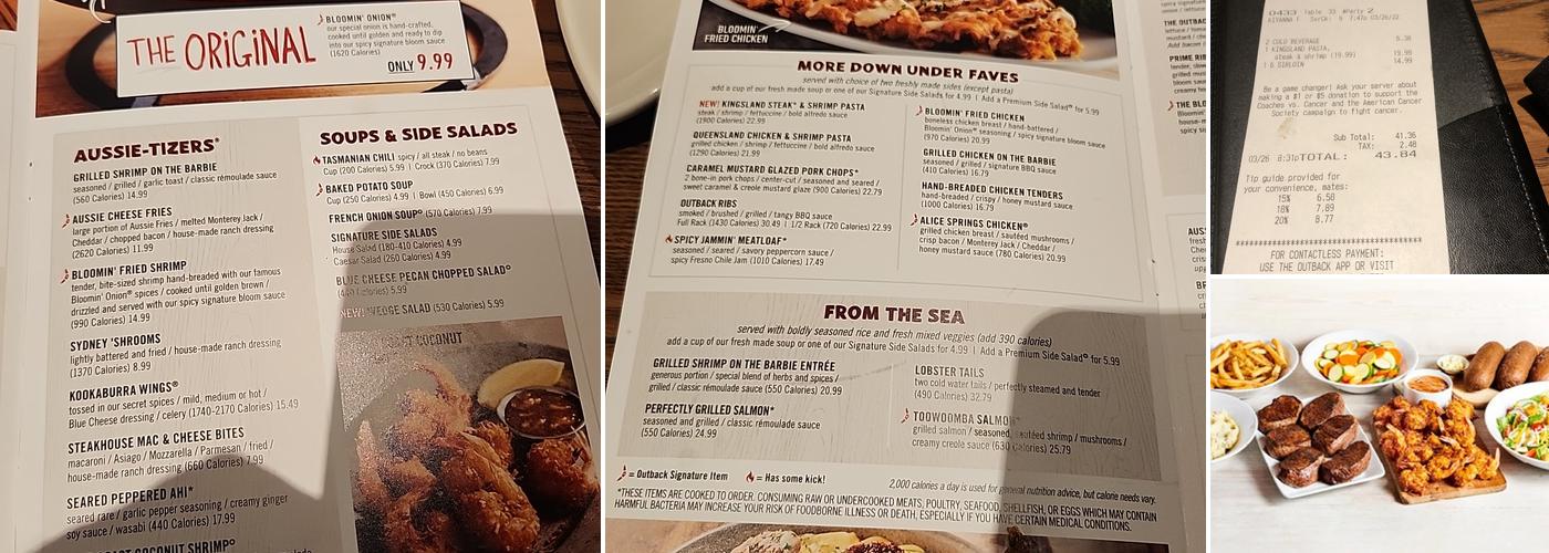 Outback Steakhouse Menu