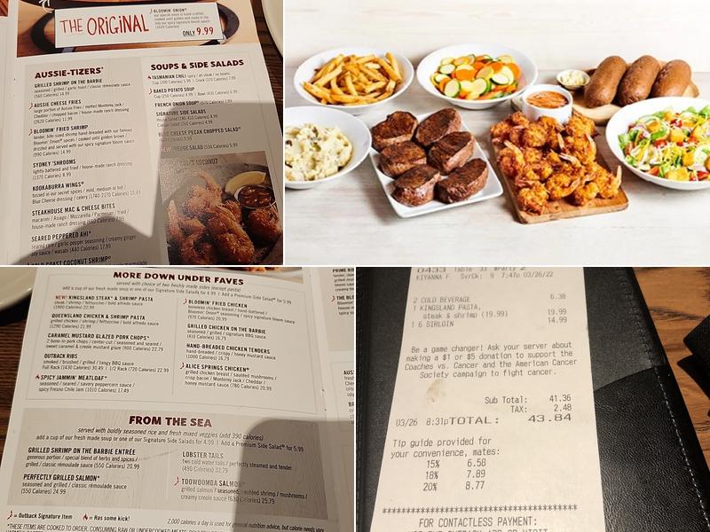 Outback Steakhouse Menu