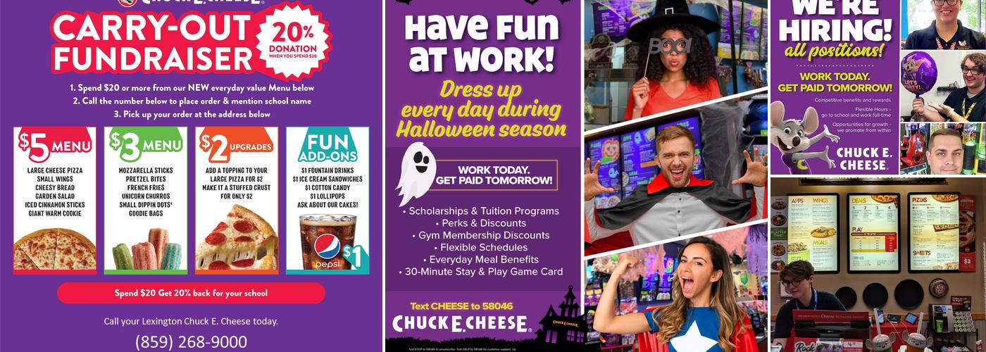 Chuck E. Cheese Menu