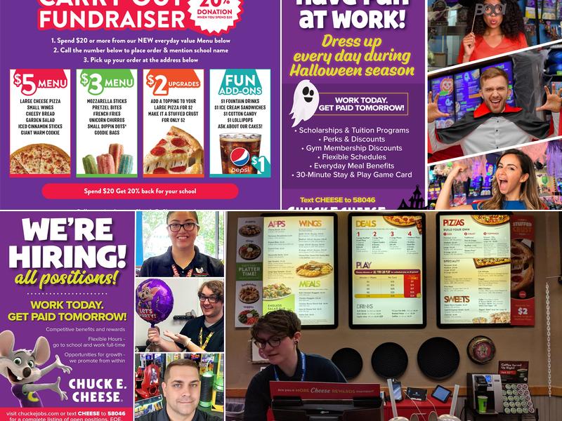 Chuck E. Cheese Menu