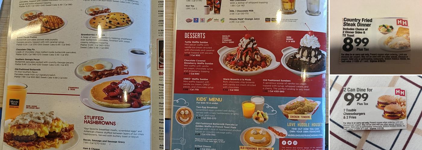 Huddle House Menu