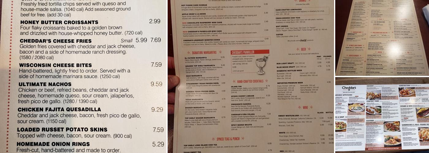 Cheddar's Scratch Kitchen Menu