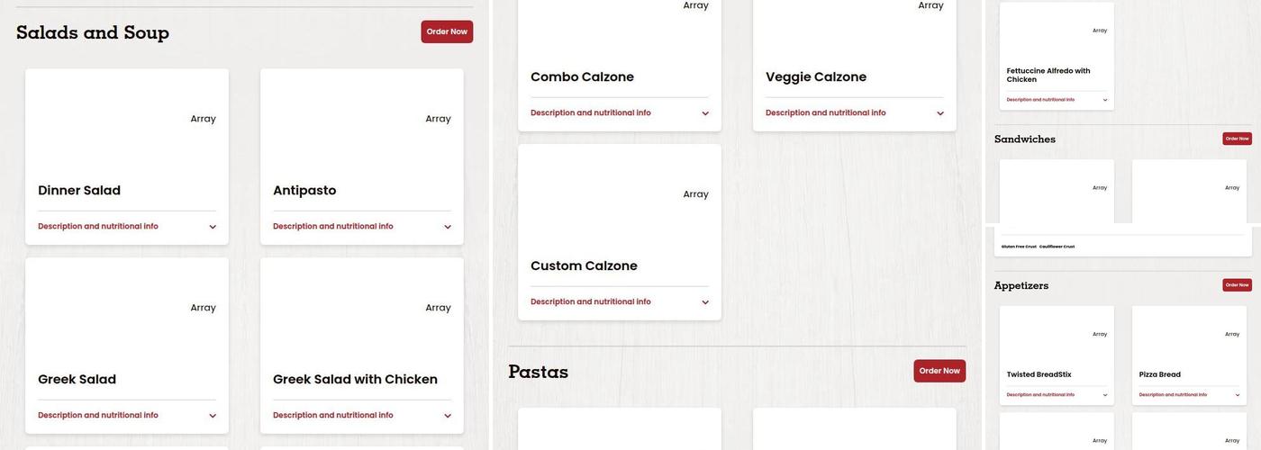 Pizza Factory Menu