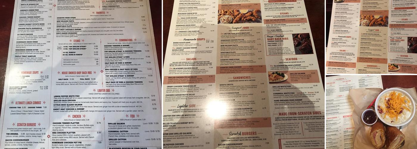 Cheddar's Scratch Kitchen – Temp. Closed Menu