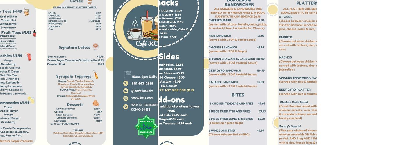 Cafe KC Menu