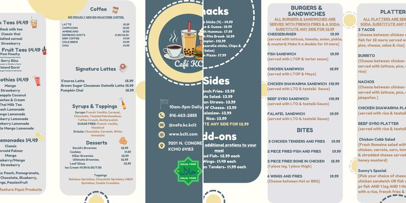 Cafe KC Menu