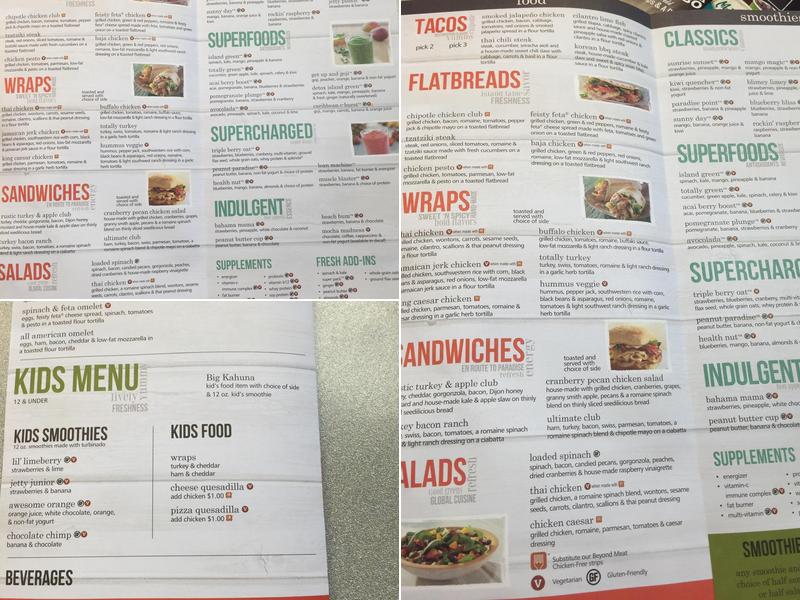 Tropical Smoothie Cafe Menu