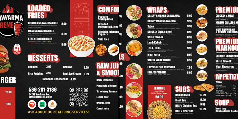 Shawarma Xtreme Menu