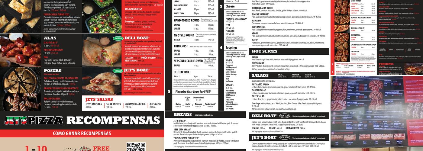 Jet's Pizza Menu