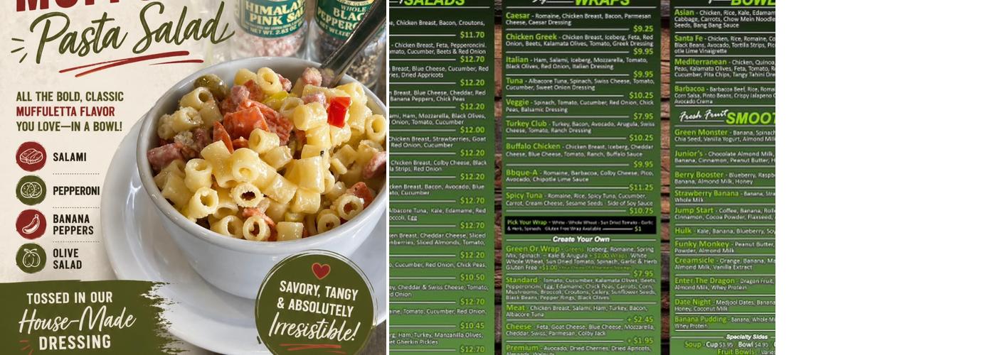 lettuce Menu