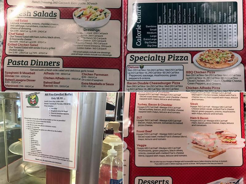 Fox's Pizza Den - Trussville Menu