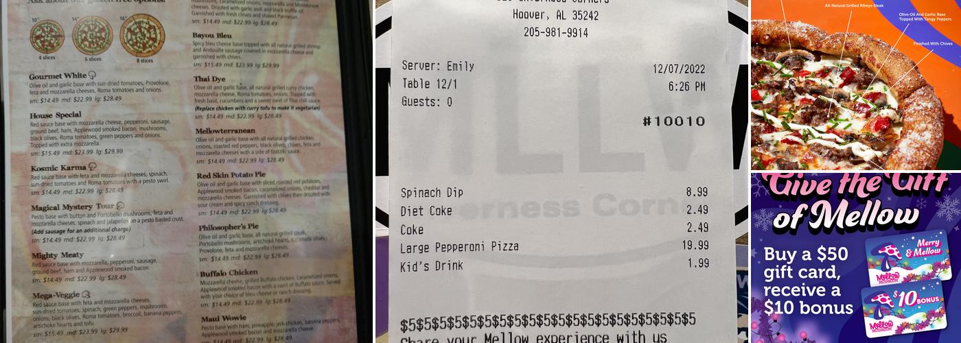 Mellow Mushroom Hoover Menu